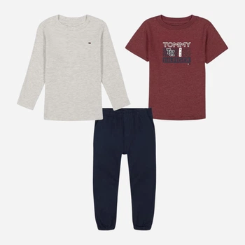 Дитячий комплект (футболка + лонгслів + штани) Tommy Hilfiger 404940245 98 см Різнокольоровий (1159842771)