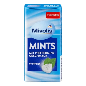 Пастилки Mivolis Mints Мята 35 г от DM (Германия)