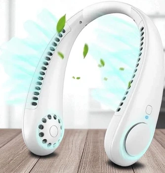 Вентилятор портативний Neck Cooler на шию з акумулятором 4000 mAh білий