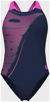 Купальник закритий для жінок Arena BRIGHT GLARE SWIMSUIT V BACK Фіолетовий 42 (008930-790-42)