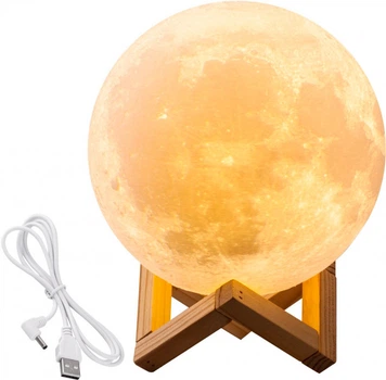 Настольный светильник Луна 15 см сенсорный с USB-зарядкой 5 цветов Magic 3D Moon UKC Light Touch Control