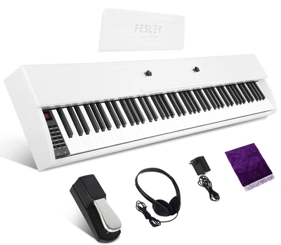 Цифровое пианино Fesley FEP300 WH (педаль, пюпитр, наушники, накидка,блок питания)