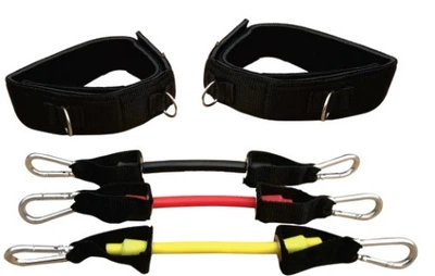 Эспандер латеральный версальный Meta Stepper Ankle Resistance tube черный, желтый, красный O