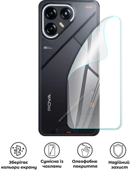 Захисна поліуретанова глянцева плівка Extreme Armor на корпус смартфона Tecno Pova 7 Ultra