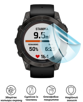 Захисна гідрогелева глянцева плівка Grade B на екран годинника Garmin Fenix 7 Pro Sapphire Solar
