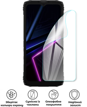 Защитная полиуретановая глянцевая пленка Edge Armor на экран смартфона Doogee Blade 10 Pro Energy