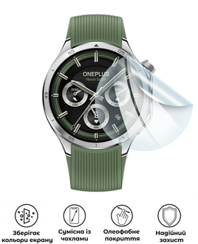 Защитная полиуретановая глянцевая пленка Heavy Armor на экран часовOnePlus Watch 3