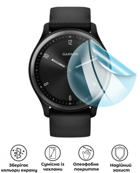 Защитная гидрогелевая глянцевая пленка Grade B на экран часов Garmin Vivomove Sport