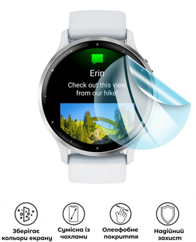 Защитная гидрогелевая глянцевая пленка Grade D на экран часовGarmin Venu 3