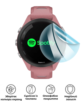 Захисна гідрогелева глянцева плівка Grade D на екран годинника Garmin Forerunner 265S