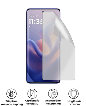 Защитная гидрогелевая глянцевая пленка Антишпигун на экран смартфона Motorola Edge 60 Pro