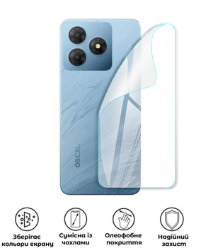 Защитная полиуретановая глянцевая пленка Simple Armor на корпус смартфона Oscal Flat 2C