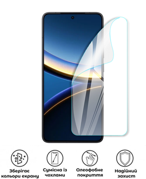 Захисна поліуретанова глянцева плівка Edge Armor на екран смартфона Xiaomi Poco F7 Pro