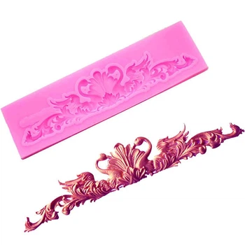 Молд силиконовый Лебеди 128 на 35 мм розовый