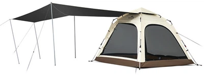 Намет тримісний автоматичний із тентом Naturehike Ango CNK2550WS010 L Коричневий (6975641887799)