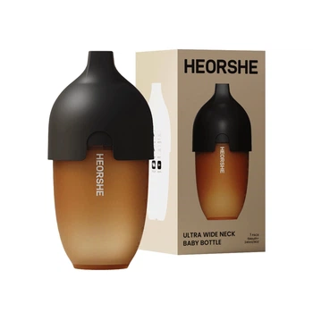 Антиколиковая бутылочка с силиконовой соской HEORSHE, Black Bottle, 240 мл