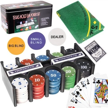 Набор для покера Texas Poker Set Iso Trade 23539 (200 жетонов, коврик, 2 колоды карт)