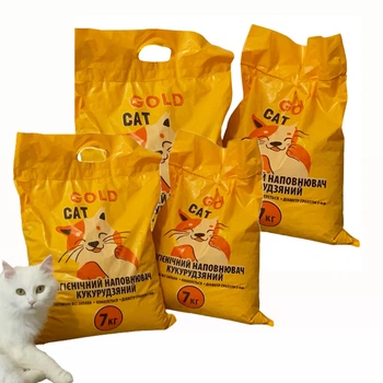 Кукурудзяний наповнювач для котячого туалету комкується GoldCat 7кг х 4