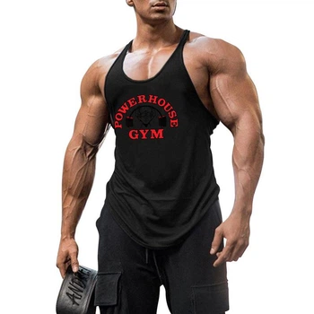 Майка мужская для тренировок с узкими бретелями Powerhouse Gym черная 2XL