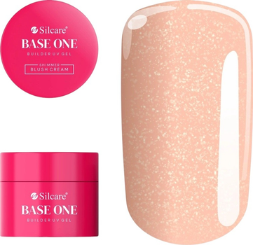 Гель для нарощування нігтів Silcare Base One Shimmer Blush Cream 100 г (5902560566062)