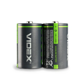 Батарейки лужні Videx D (LR20), 1.5 В, 12 шт