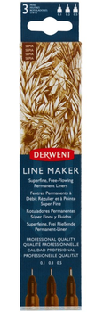 Zestaw cienkopisów Derwent Line Maker 3 szt Sepia (5028252595827)