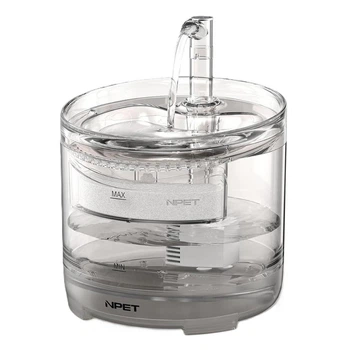 Фонтан-поилка для кошек и собак NPET WF050 1.5L с фильтром, Прозрачный (007N-TRANSPARENT)