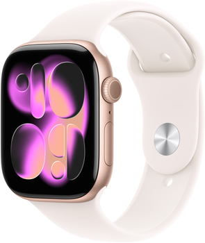 Smartwatch Apple Watch Series 11 GPS 42mm Rose Gold Aluminium Case with Light Blush Sport Band - S/M (APL_MEU04)