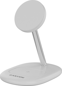 Ładowarka bezprzewodowa Canyon WCS-205 15 W Qi2 2-w-1 + zasilacz i kabel USB-C 1 m White (CNS-WCS205W)