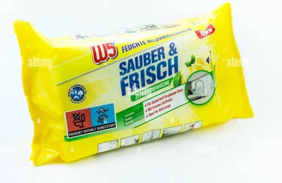Вологі салфетки для прибирання W5 Feuchte Allzwecktucher Sauber&Frisch Zitronenfrische 80шт