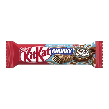 Батончик Kit Kat Chunky Funky покрытый молочным шоколадом и белой глазурью с какао 40 г. (3800020401545)
