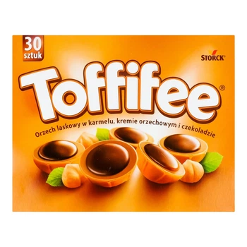 Цукерки Toffifee з лісовим горіхом в карамельній чашечці з кремовою нугою і шоколадом 250 г. (4014400905359)