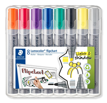 Набір маркерів Staedtler Lumocolor Flipchart Light & Shadow 8 шт (4007817073858)