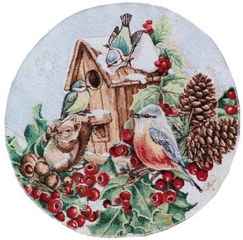 Салфетка гобеленовая Прованс Squirrel с люрексом Круглая D35 см (41747) (4823093474970)
