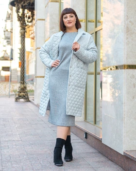 Пальто Alenka Plus 2037-1, 54, світло-сірий