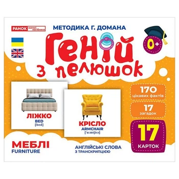Набір карток, що розвивають Геній з пелюшок "Меблі" 10107207, 17 карток