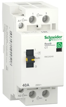 Контактор Schneider Electric RESI9 1P+N 40A 2NO ~230В/50Гц R9C20240