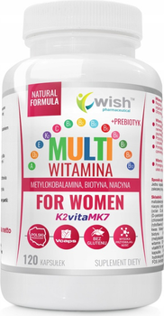 Дієтична добавка Wish Pharmaceutical Мультивітамін + пребіотик для жінок 120 капсул (5903351712019)