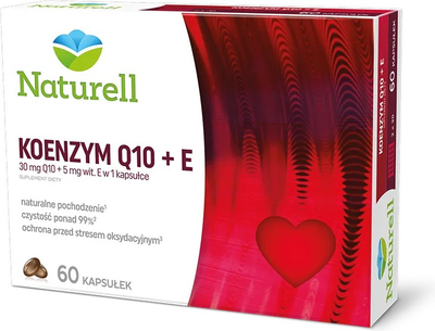 Дієтична добавка Naturell Coenzyme Q10 + E 60 капсул (5907377136774)