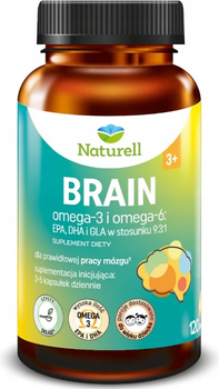 Дієтична добавка Naturell Brain Омега-3 та Омега-6 120 капсул (5904569252090)
