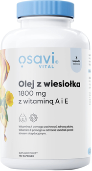 Дієтична добавка Osavi Evening Primrose oil 1800 мг з вітаміном А та Е 180 капсул (5904139922231)