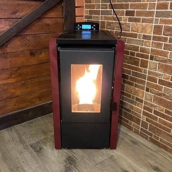 Пелетний камін ThermoPell LKM06 6кВт Червоний + Wi-Fi