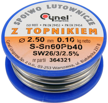 Spoiwo lutownicze Cynel Sn60Pb40 2.5 mm 100 g (5906083768224)
