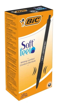 Набір кулькових ручок BIC Soft Feel Clic Grip Чорний 1 мм 12 шт. (70330914360)