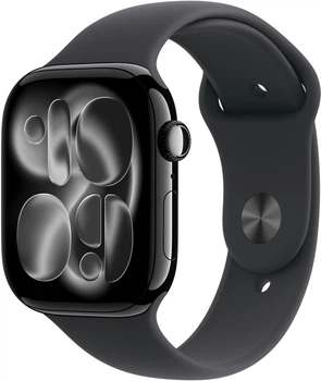 Smartwatch Apple Watch Series 11 GPS + Cellular 42mm Jet Black Aluminium Case with Black Sport Band - M/L (MF854)