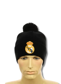Зимняя шапка с помпоном Реал Мадрид (Real Madrid) (one-size) Черный