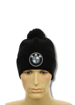 Зимова шапка з помпоном БМВ (BMW) (one-size) Чорний