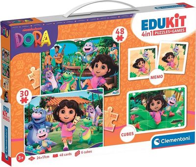 Набір пазлів і настільних ігор Clementoni Edukit Дора 4 в 1 (8005125182091)