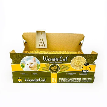 Дорожній набір WonderCat - лоток + совок + кукурудзяний наповнювач 3,5 кг