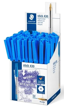 Набір ручок Staedtler Cup Ballpoint Pen Stick 430 M 50 шт Синій (ZES4007817407387)